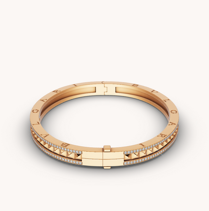 [✨Rose💎]BRACELET ZÉRO 1 SPIRALE ET PAVÉ DIAMANTS EN OR