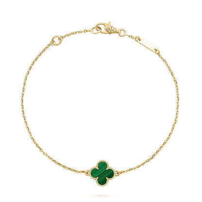 [✨Rose💎]BRACELET TRÈFLE MALACHITE 1 MOTIF