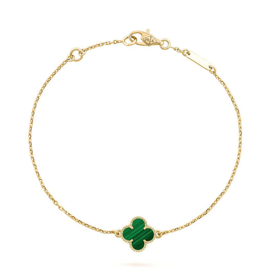 [✨Rose💎]BRACELET TRÈFLE MALACHITE 1 MOTIF