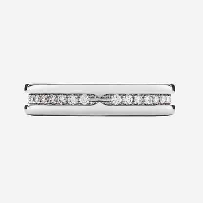 [✨Rose💎] ZERO 1 BAGUE EN SPIRALE AVEC DIAMANTS PAVÉS À UNE SEULE BANDE