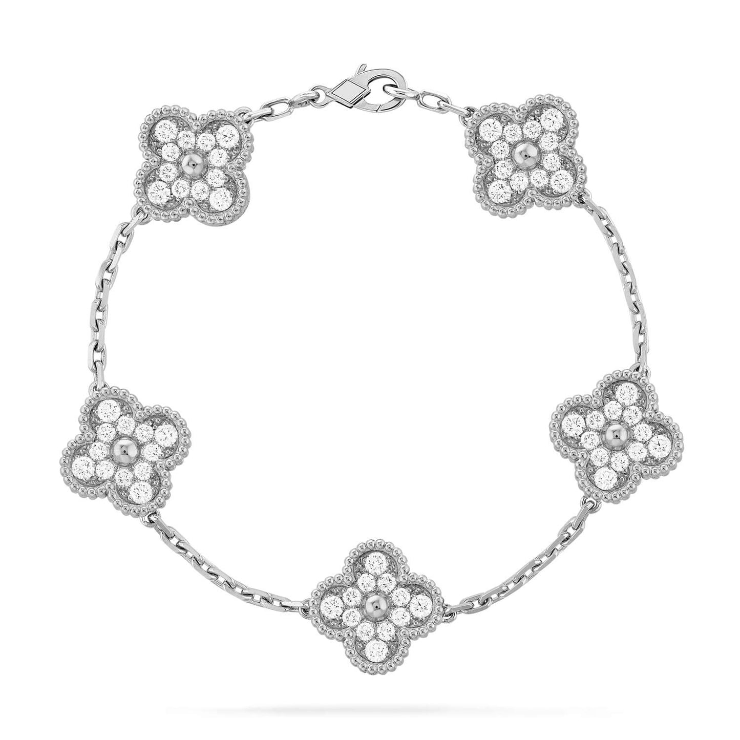 [✨Rose💎] CLOVER 5 MOTIF FULL DIAMOND BRACELET COLLECTION