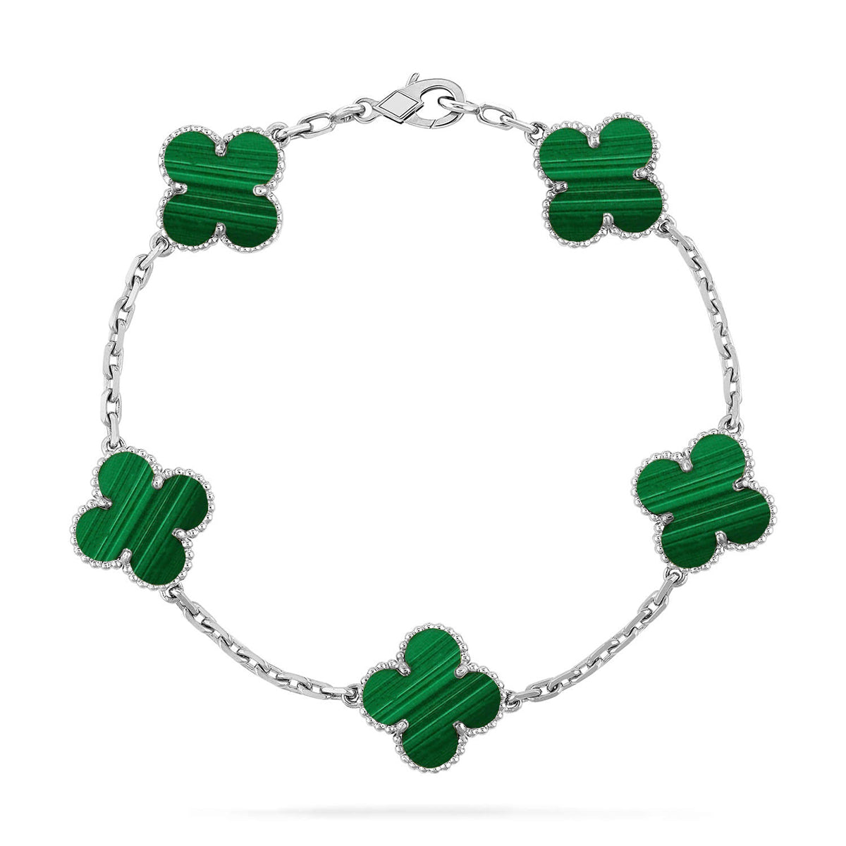 [✨Rose💎] CLOVER 5 MOTIF MALACHITE BRACELET COLLECTION