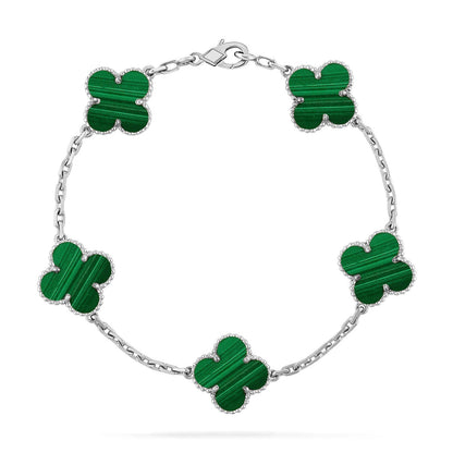 [✨Rose💎] CLOVER 5 MOTIF MALACHITE BRACELET COLLECTION