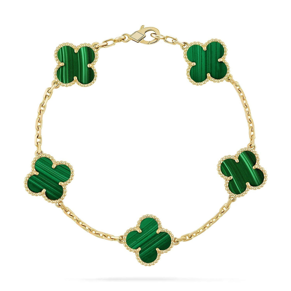 [✨Rose💎] CLOVER 5 MOTIF MALACHITE BRACELET COLLECTION