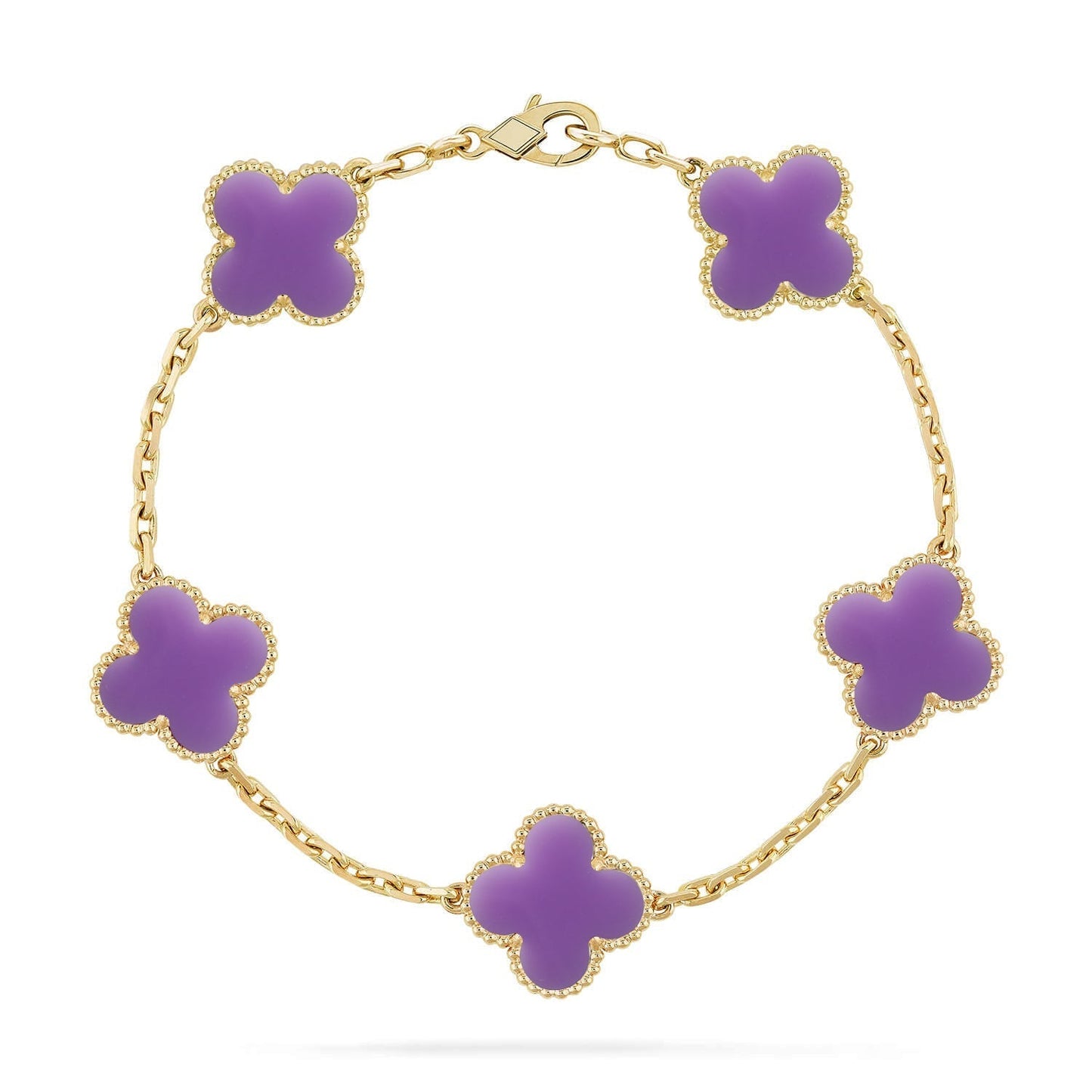 [✨Rose💎]CLOVER 5 MOTIF LIGHT PURPLE BRACELET COLLECTION