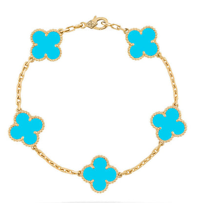 [✨Rose💎] CLOVER 5 MOTIF TURQUOISE BRACELET COLLECTION