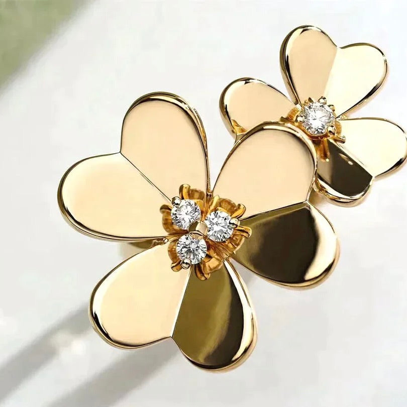 [✨Rose💎]BAGUE EN OR ET DIAMANTS CLOVER COMOS