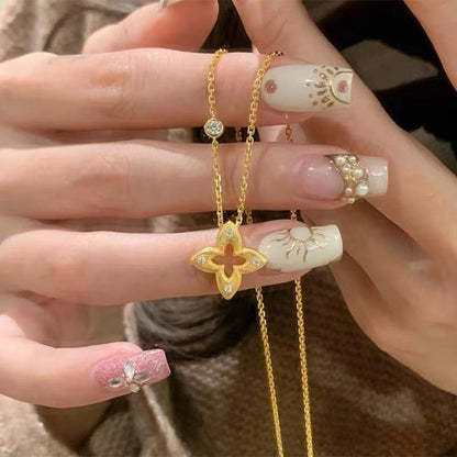 [✨ROSE💎] NECKLACE AND STUD EARRINGS SET