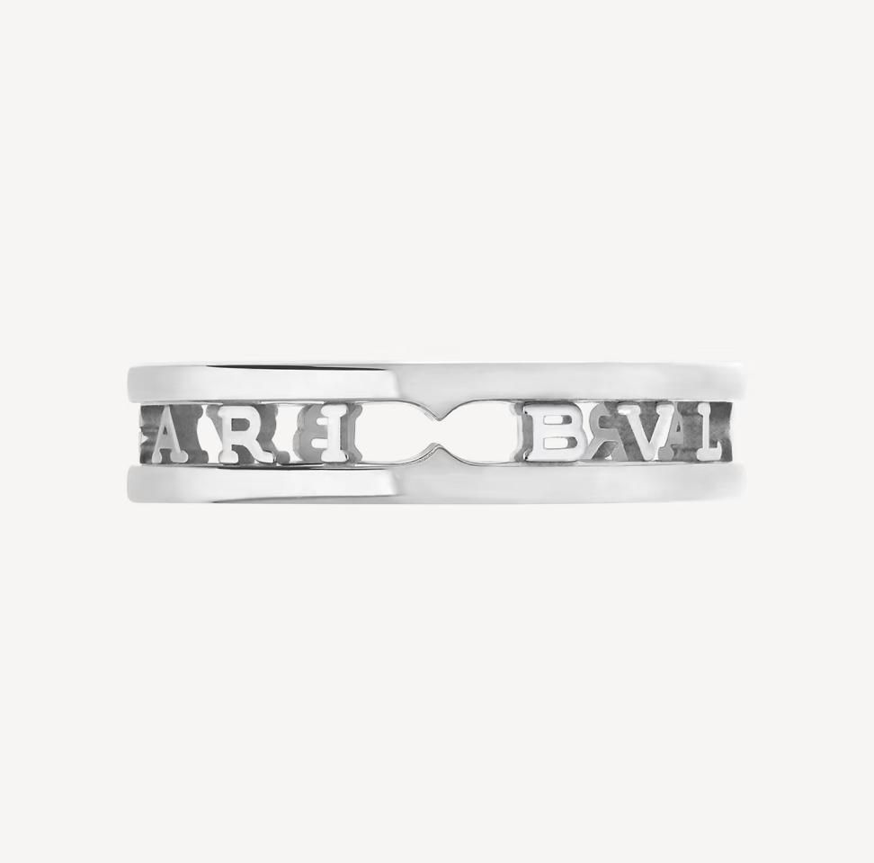 [✨Rose💎] ZERO 1 BAGUE SPIRALE À UN SEUL BANDE AVEC LOGO AJOURÉ
