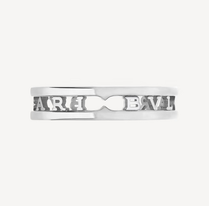 [✨Rose💎] ZERO 1 BAGUE SPIRALE À UN SEUL BANDE AVEC LOGO AJOURÉ