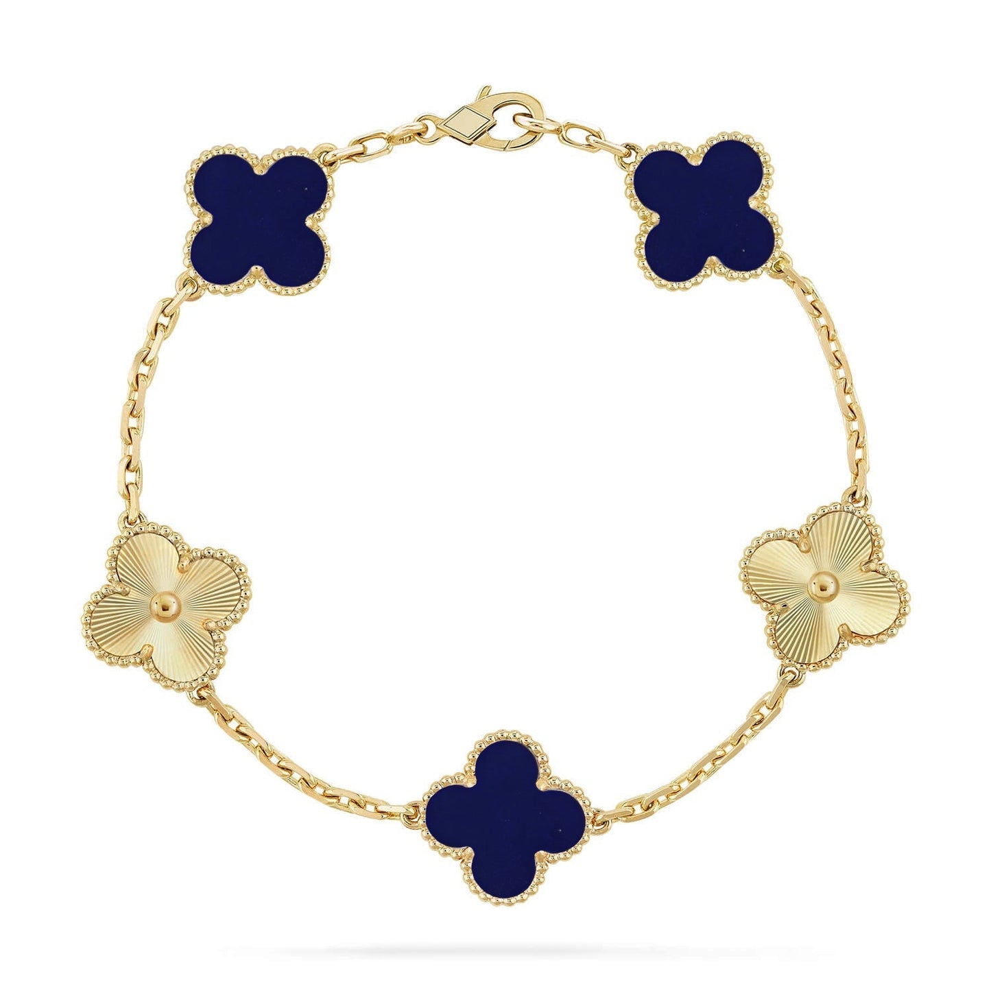 [✨Rose💎]CLOVER 5 MOTIF LAPIS LAZULI BRACELET COLLECTION