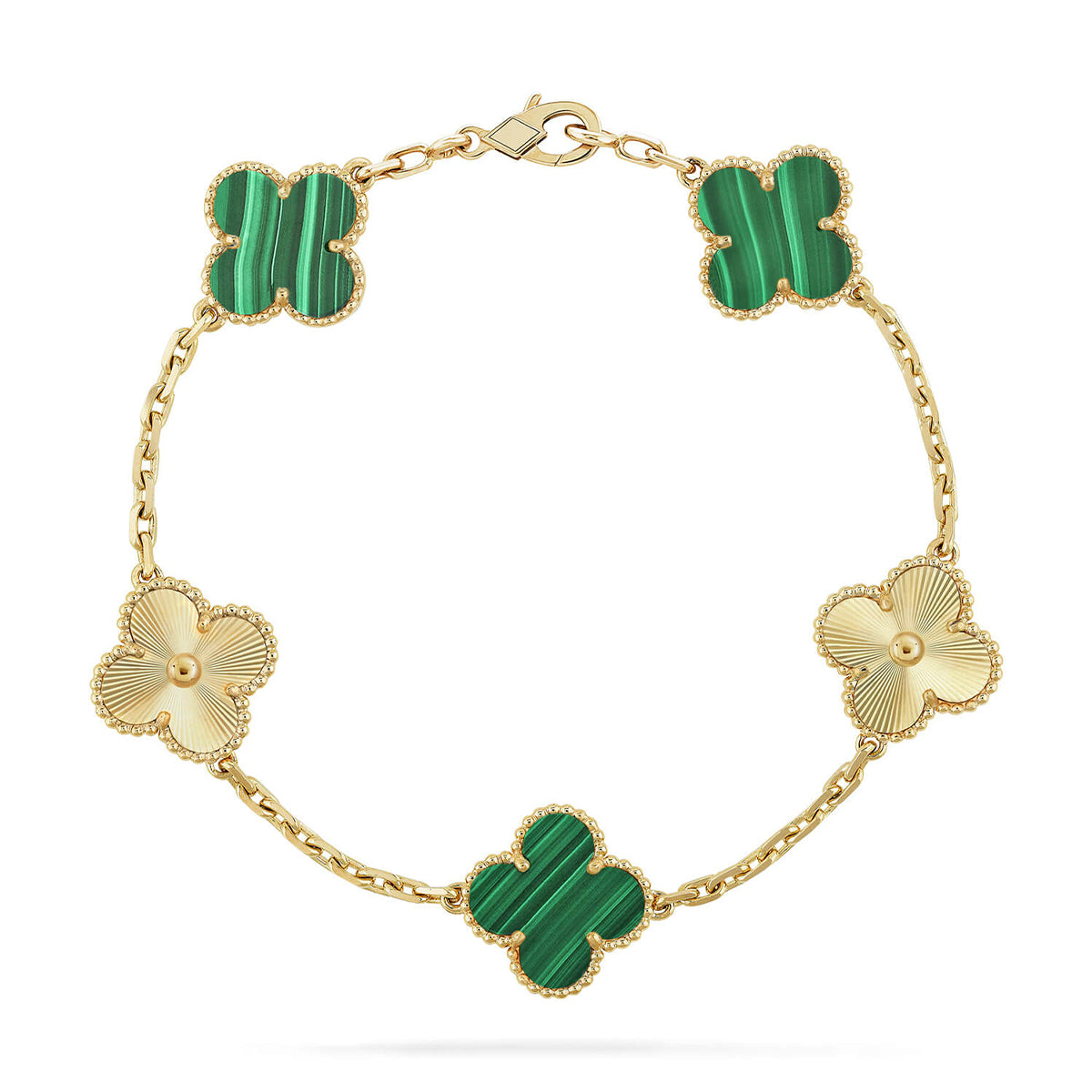 [✨Rose💎] CLOVER 5 MOTIF MALACHITE BRACELET COLLECTION