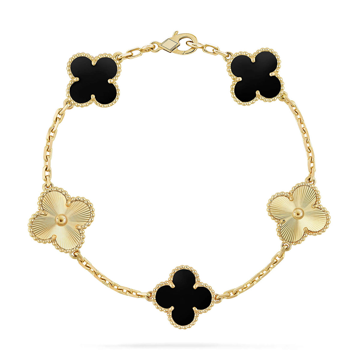 [✨Rose💎] CLOVER 5 MOTIF ONYXS BRACELET COLLECTION