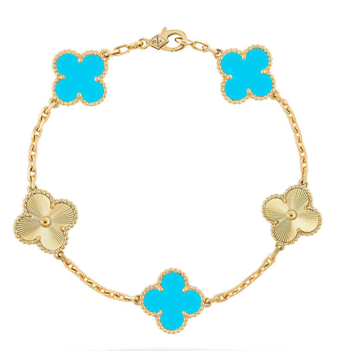 [✨Rose💎] CLOVER 5 MOTIF TURQUOISE BRACELET COLLECTION
