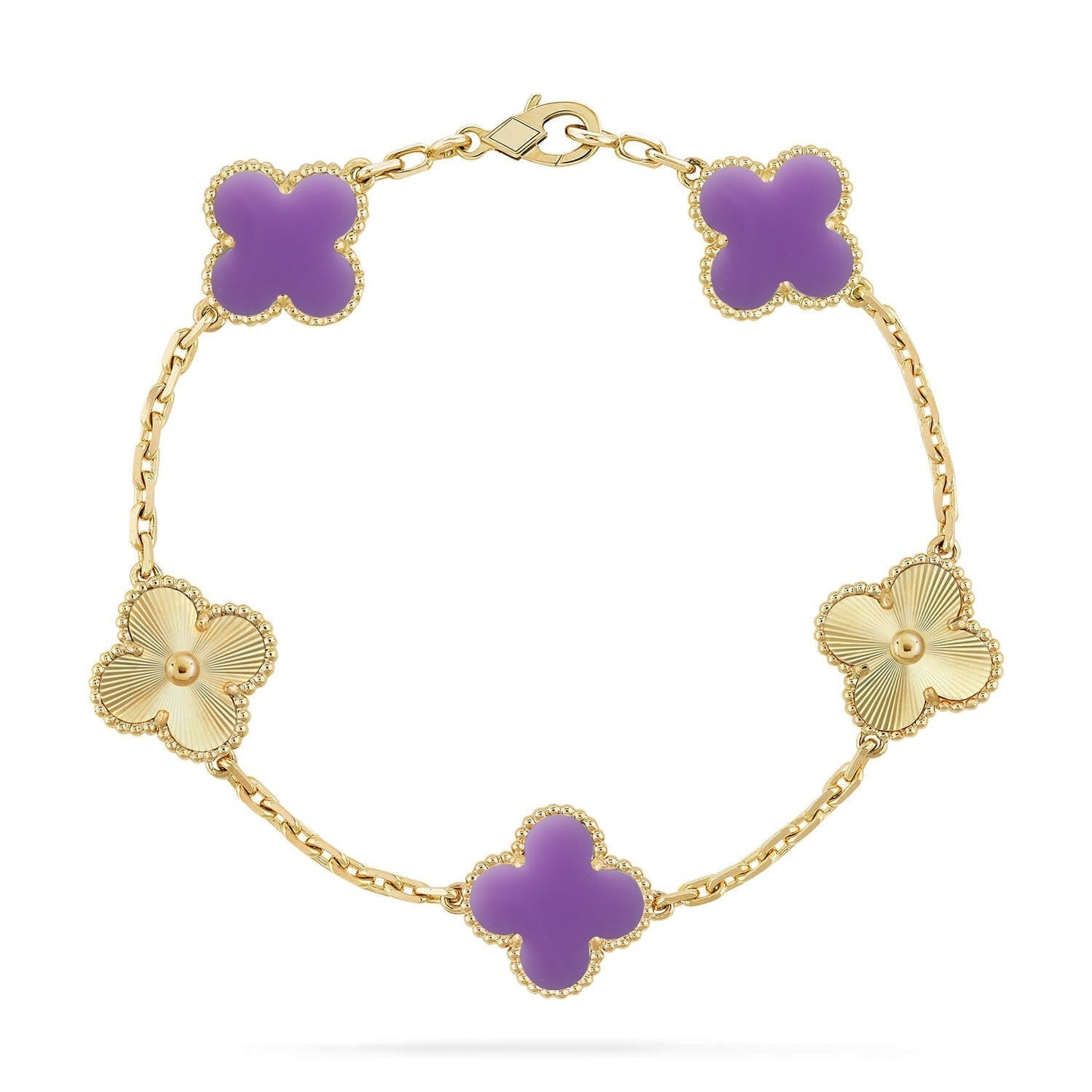 [✨Rose💎]CLOVER 5 MOTIF LIGHT PURPLE BRACELET COLLECTION