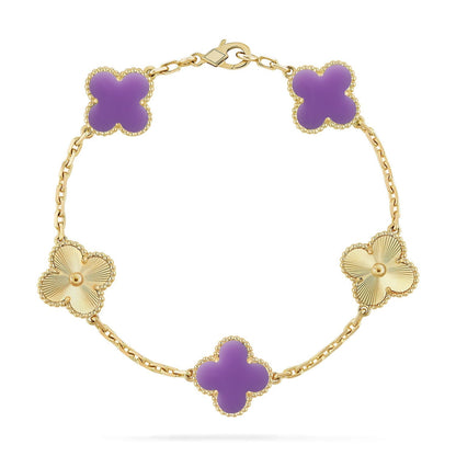 [✨Rose💎]CLOVER 5 MOTIF LIGHT PURPLE BRACELET COLLECTION