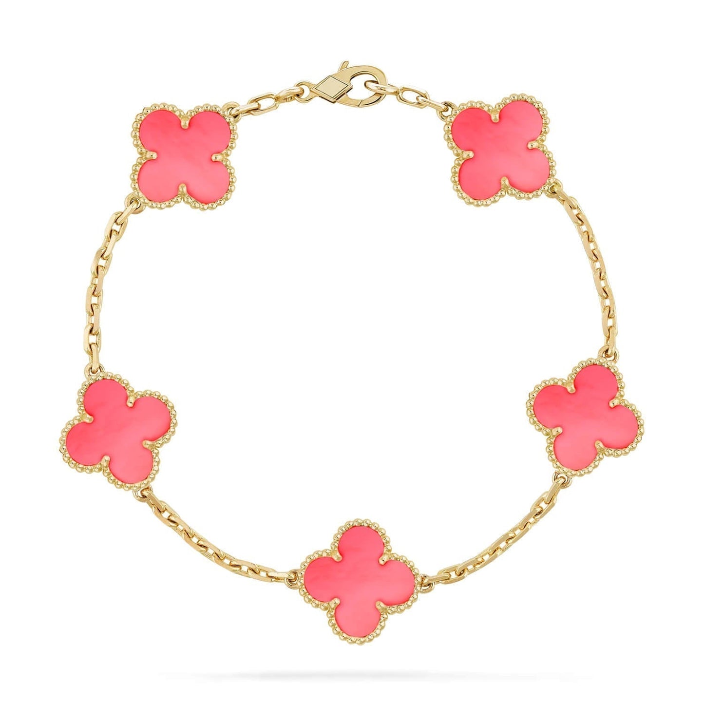 [✨Rose💎]BRACELET CLOVER 5 PINK MOP