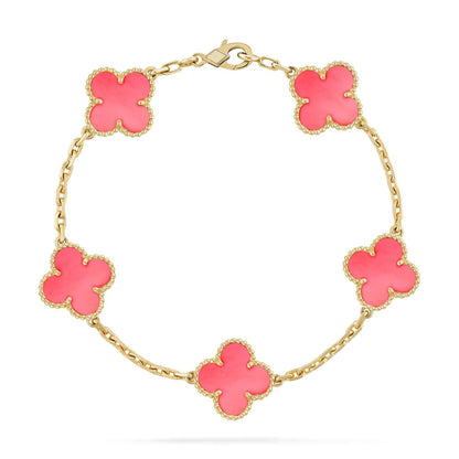 [✨Rose💎]BRACELET CLOVER 5 PINK MOP