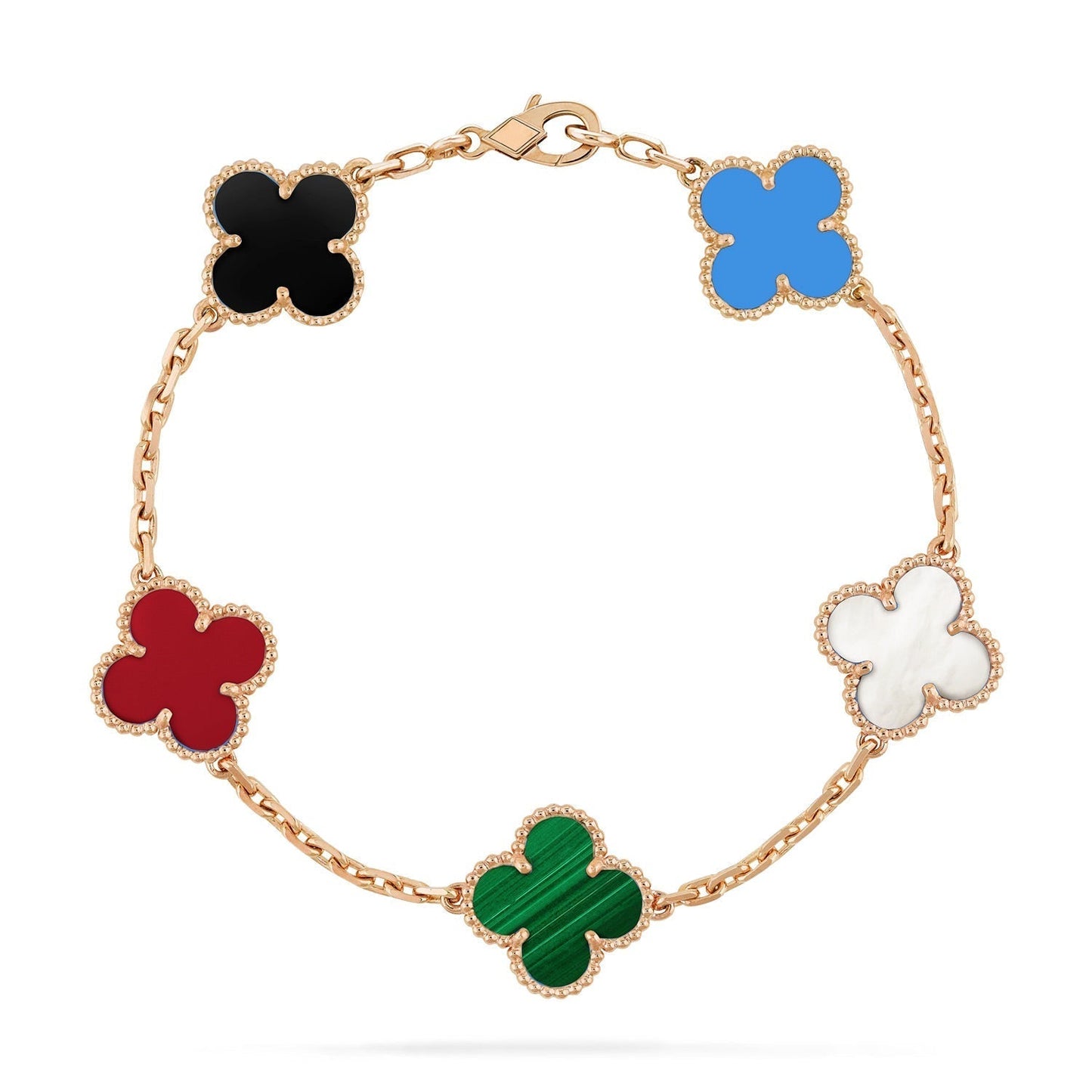 [✨Rose💎]BRACELET TRÈFLE 5 MOTIFS MULTICOLORE