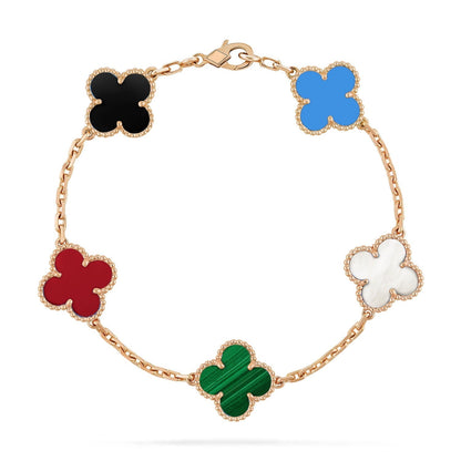 [✨Rose💎]BRACELET TRÈFLE 5 MOTIFS MULTICOLORE