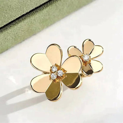 [✨Rose💎]BAGUE EN OR ET DIAMANTS CLOVER COMOS