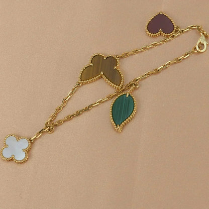 [✨Rose💎]BRACELET EN OR À 5 MOTIFS LUCKY SPRING 