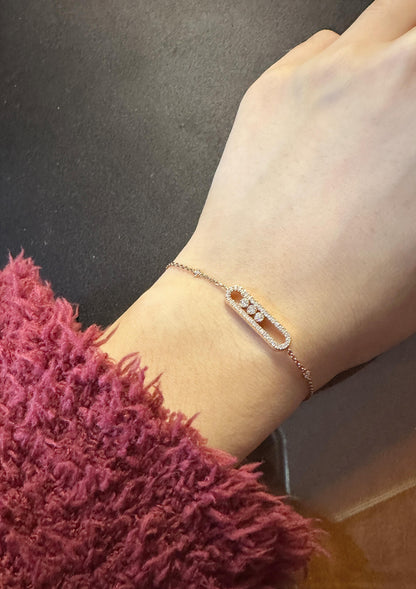 [✨Rose💎]MIK 3 DIAMOND SLIDING NECKLACE, BRACELET SET