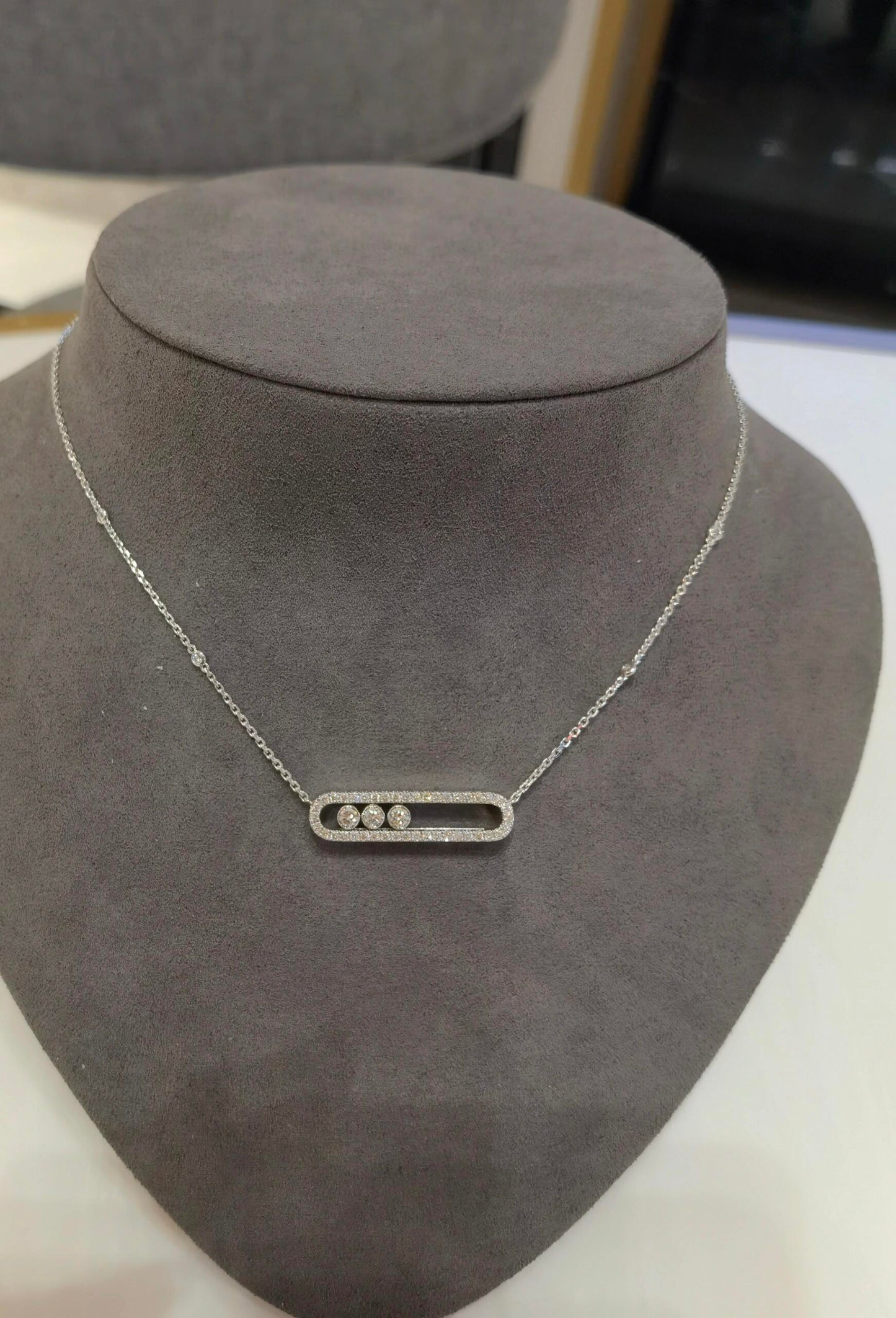 [✨Rose💎]MIK 3 DIAMOND SLIDING NECKLACE, BRACELET SET