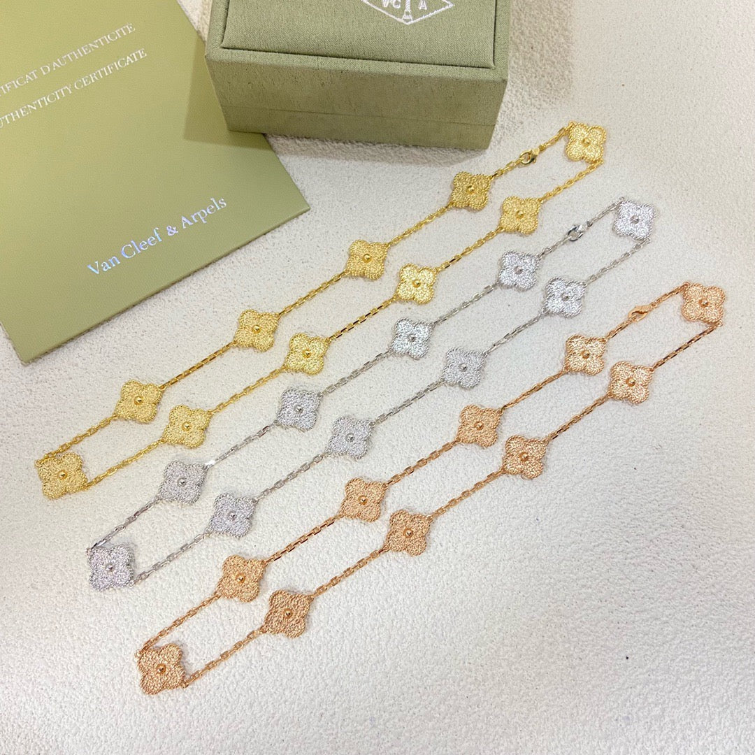 [✨ROSE💎] CLOVER TEN-PENDANT FULL DIAMOND NECKLACE