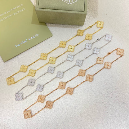 [✨ROSE💎] CLOVER TEN-PENDANT FULL DIAMOND NECKLACE