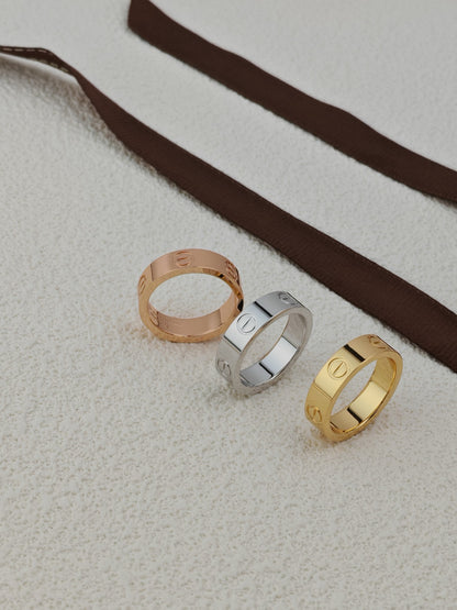[✨Rose💎]LOVE RING 4MM 1 DIAMOND GOLD