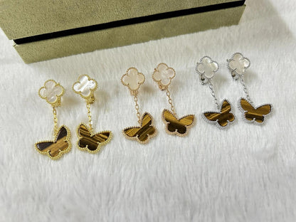 [✨ROSE💎] BUTTERFLY DOUBLE MOTIF EARRINGS