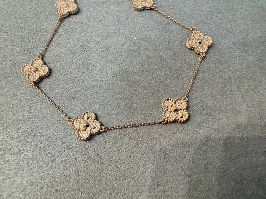 [✨ROSE💎] CLOVER 6 MOTIF GOLD-FOILED BRACELET