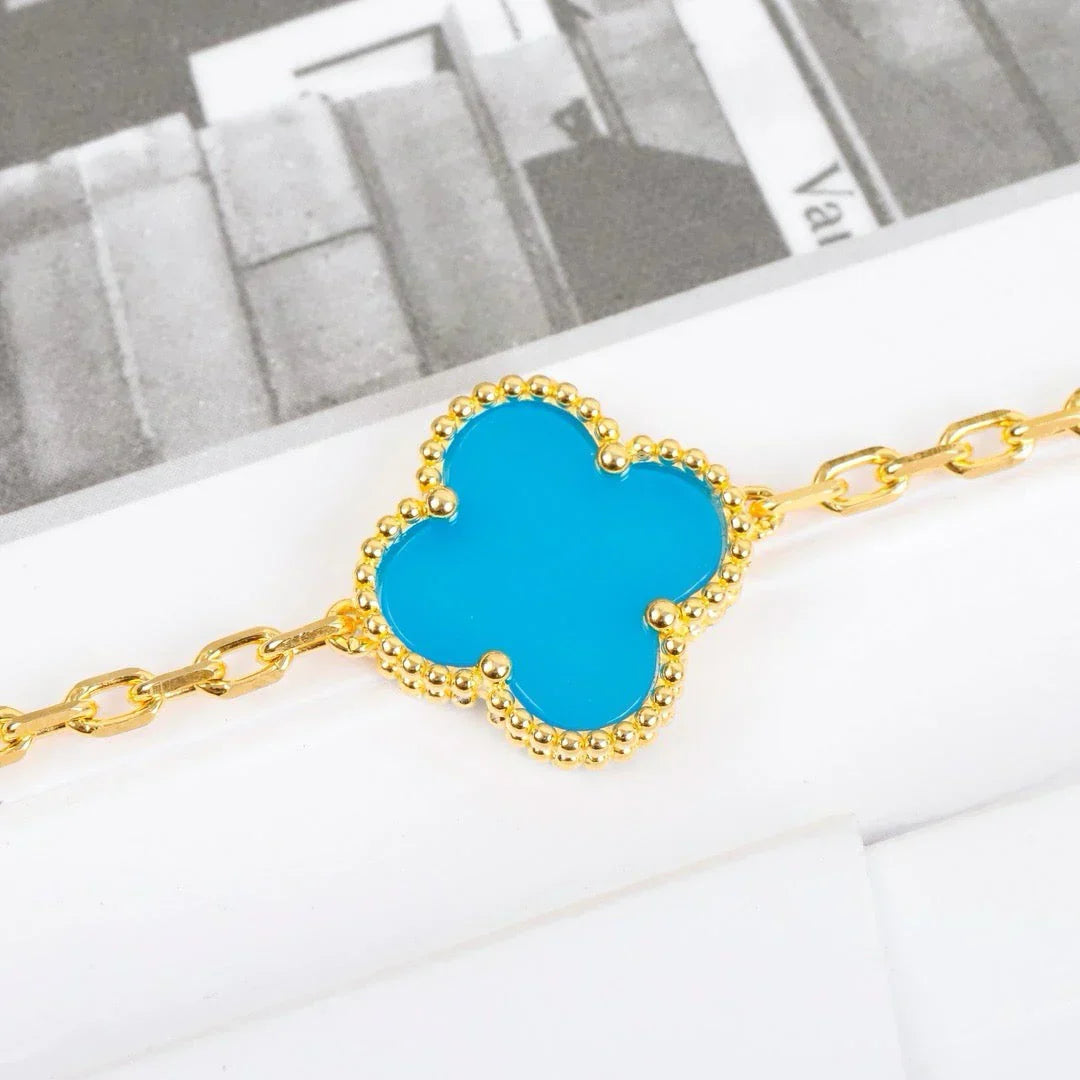 [✨Rose💎] CLOVER 5 MOTIF TURQUOISE BRACELET COLLECTION
