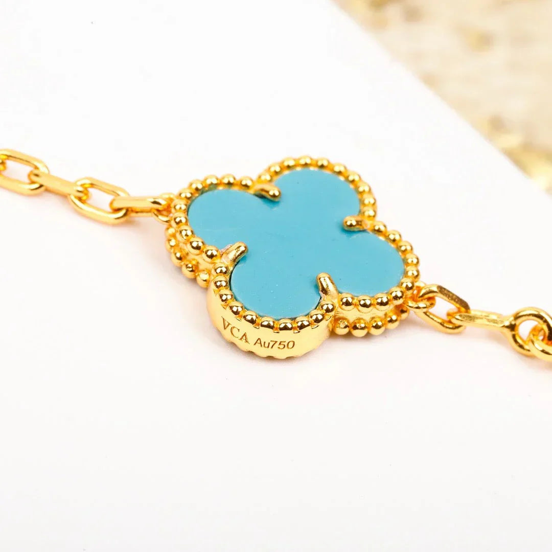 [✨Rose💎] CLOVER 5 MOTIF TURQUOISE BRACELET COLLECTION