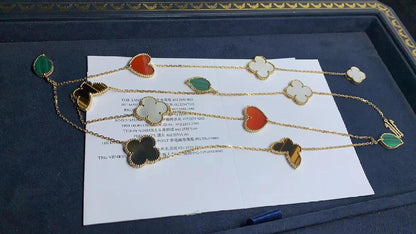 [✨Rose💎] LUCKY CLOVER 11 MOTIF NECKLACE