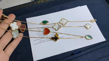 [✨Rose💎] LUCKY CLOVER 11 MOTIF NECKLACE