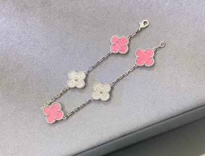 [✨Rose💎]2025 NEW ROSE PINK INTERLEAVED GOLD 5-FLOWER BRACELET