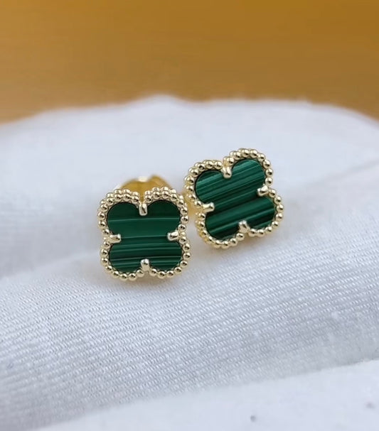 [✨Rose💎]CLOVER MINI BOUCLES D'OREILLES EN NACRE NOIRE 9,5 MM