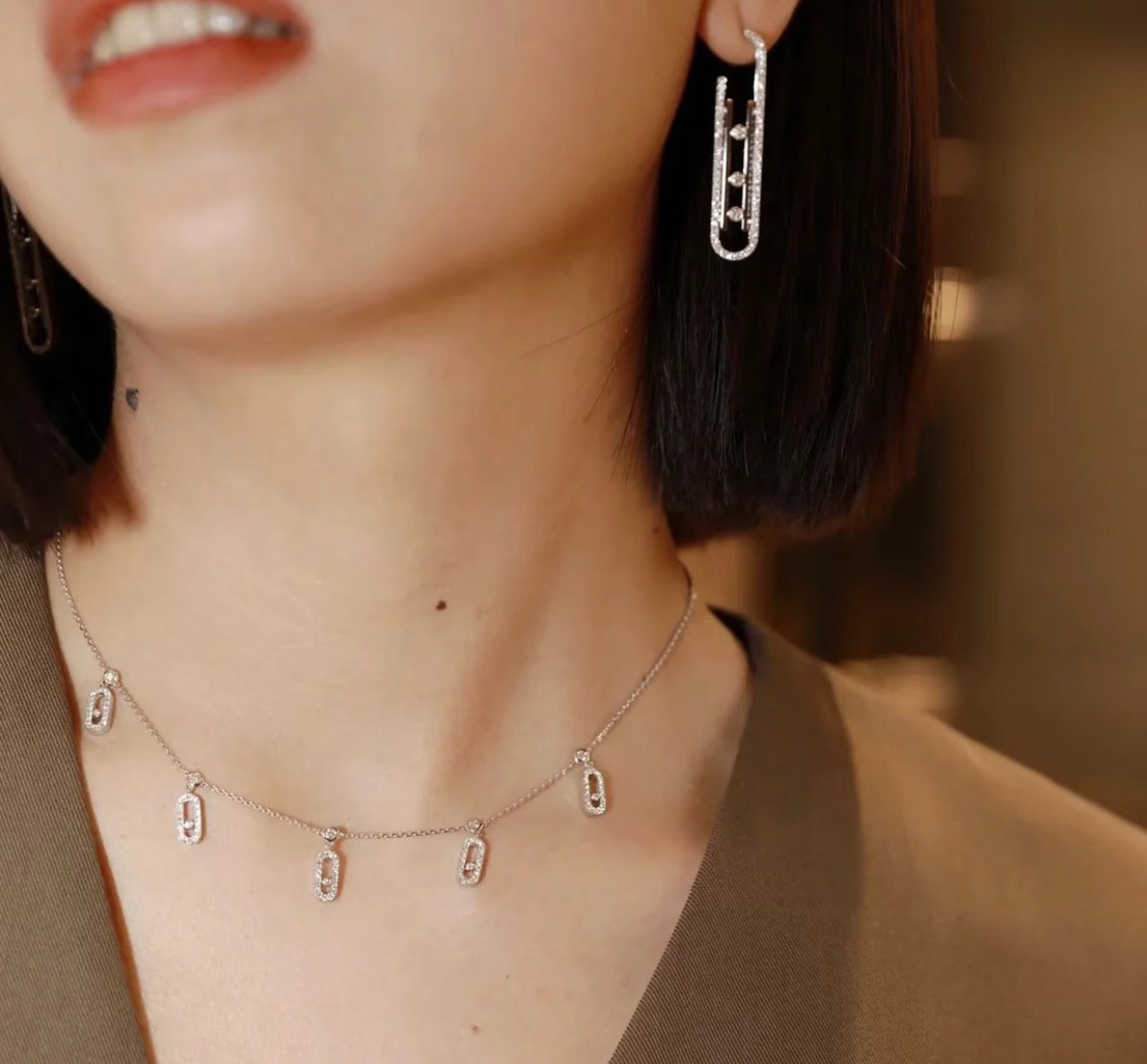 [✨Rose💎] MK 5 SLIDING DIAMOND NECKLACE