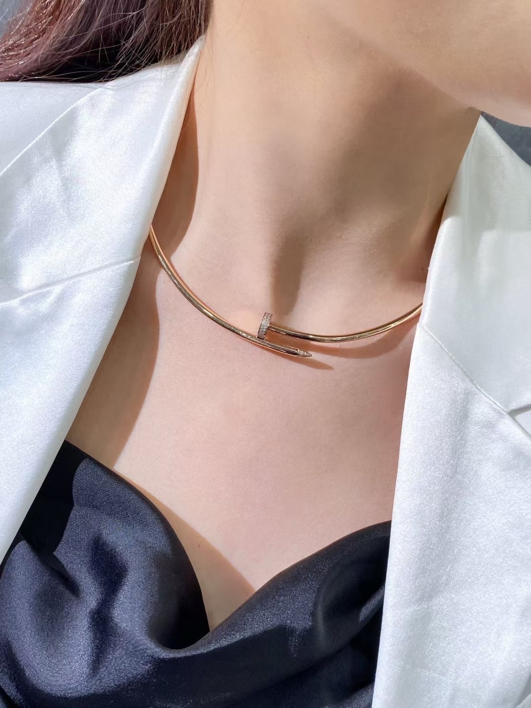 [✨Rose💎]COLLIER JUSTE OR ROSE 