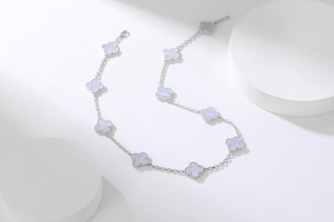 [✨Rose💎] COLLIER TRÈFLE 10 MOTIFS ONYX