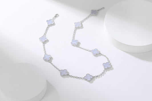 [✨Rose💎] COLLIER TRÈFLE 10 MOTIFS ONYX