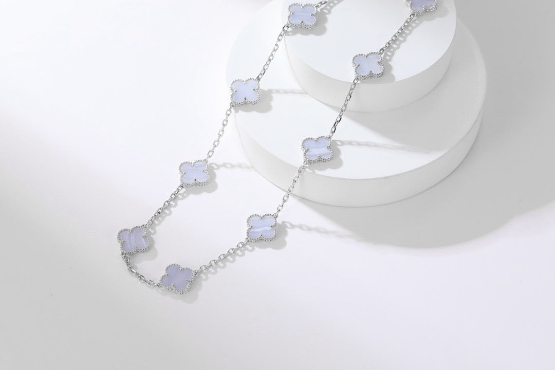 [✨Rose💎] COLLIER TRÈFLE 10 MOTIFS ONYX