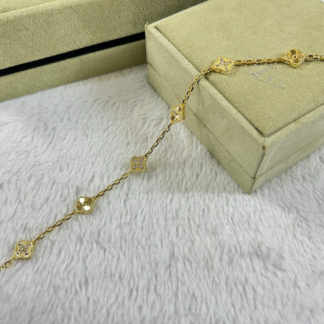 [✨Rose💎]CLOVER 6 MOTIF DIAMOND LASER BRACELET