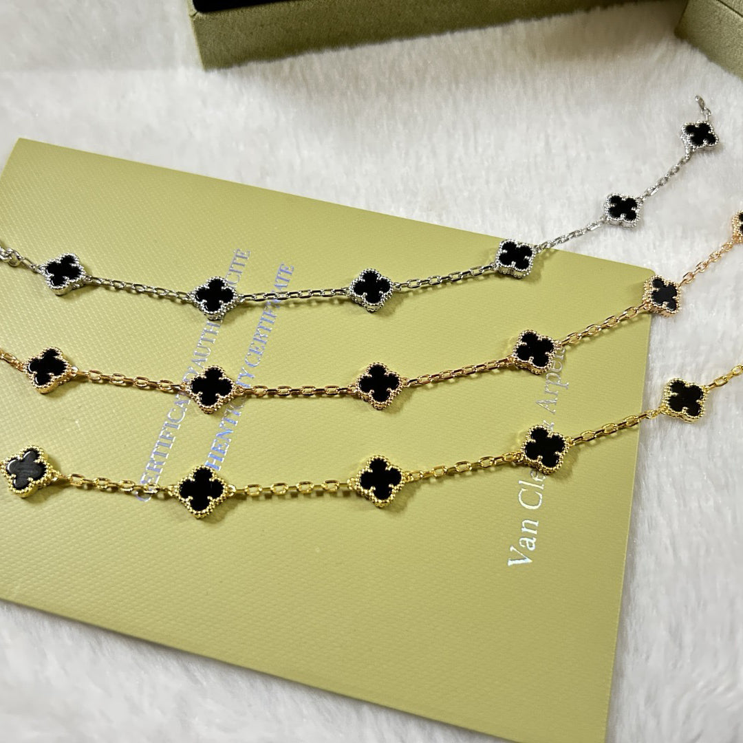 [✨Rose💎]CLOVER 6 MOTIF  ONYXS BRACELET