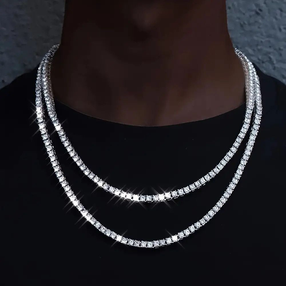 [✨ROSE💎] NEW 925 SILVER MOISSANITE TENNIS NECKLACE