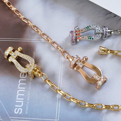 [✨Rose💎]BRACELET MÉTAL FORCE LARGE FERMOIR FER À CHEVAL