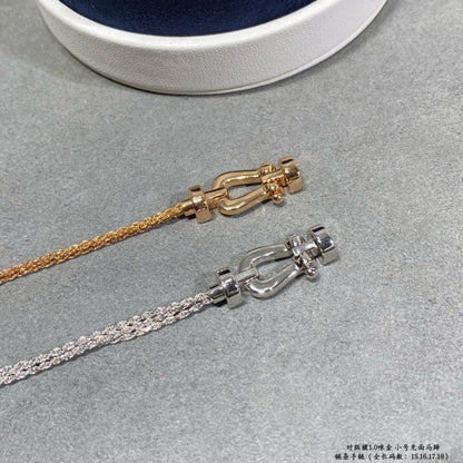 [✨Rose💎]BRACELET FORCE PETIT FER À CHEVAL EN CHAÎNE ET DIAMANT