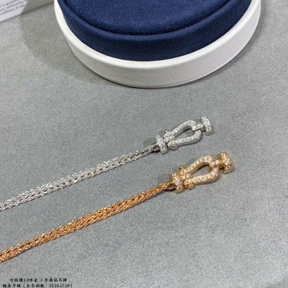 [✨Rose💎]BRACELET FORCE PETIT FER À CHEVAL EN CHAÎNE ET DIAMANT